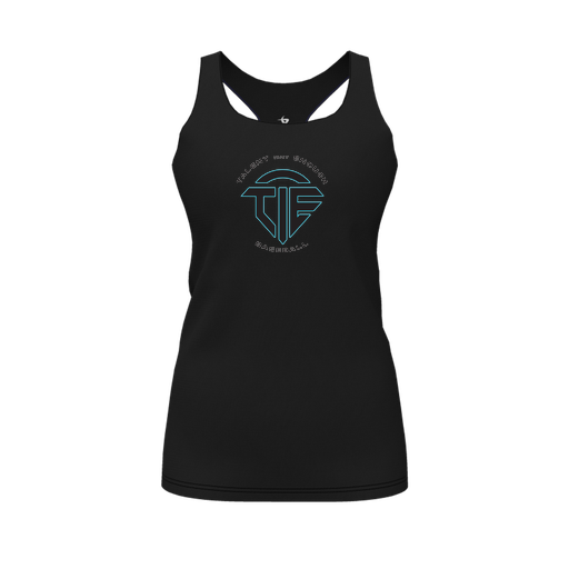 [FT0TRBBK-FYS-LOGO1] Decker Racerback Tank Top (Female Youth S, Black, Logo 1)