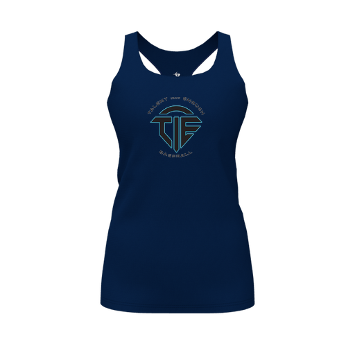 [FT0TRBNV-FYS-LOGO1] Decker Racerback Tank Top (Female Youth S, Navy, Logo 1)