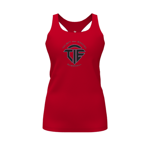 [FT0TRBRD-FYS-LOGO1] Decker Racerback Tank Top (Female Youth S, Red, Logo 1)
