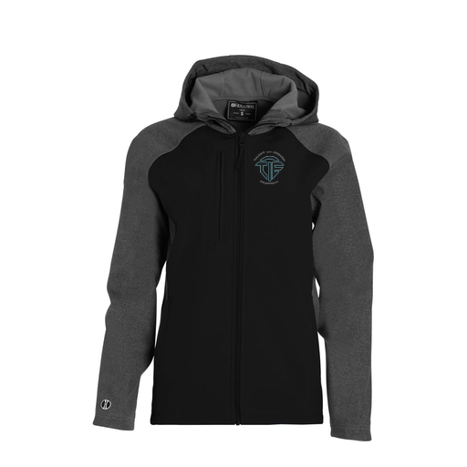 [229357.H05.XS-LOGO1] Soft Shell Full Zip Jacket - Womens (Female Adult XS, Black)