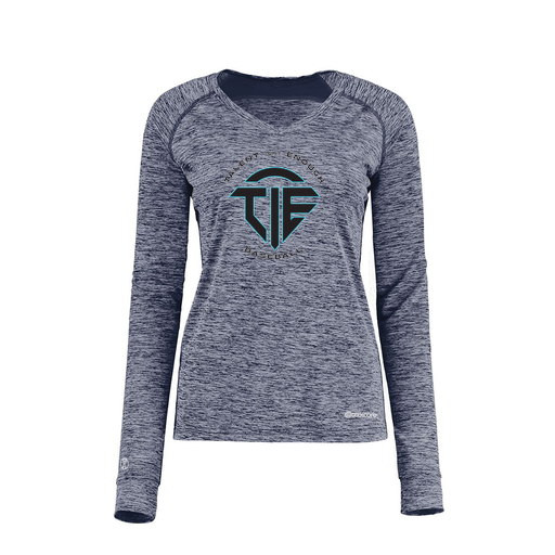 [222770.U22.XS-LOGO1] Ladies Electric Long Sleeve Shirt (Female Adult XS, Navy)