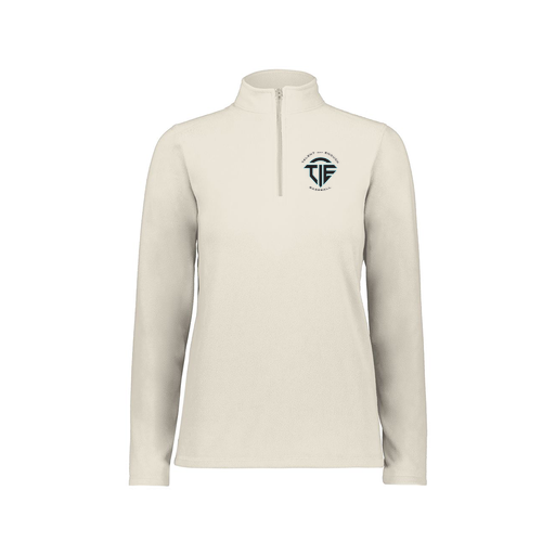 [6864.53T.XS-LOGO1] Ladies MicroFleece 1/4 Zip Pullover (Female Adult XS, White)