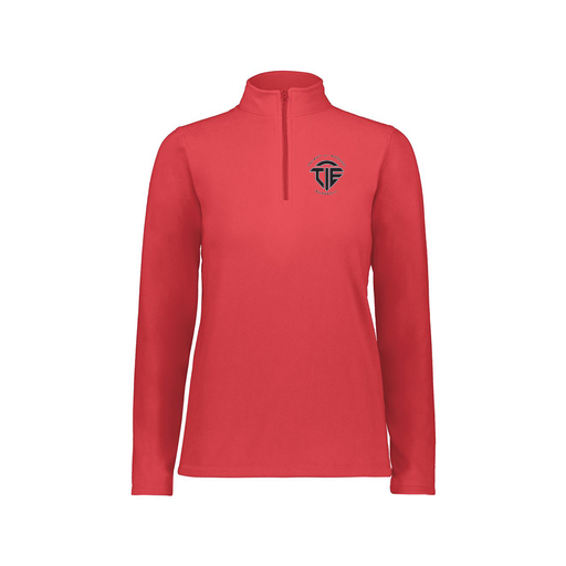 [6864.083.XS-LOGO1] Ladies MicroFleece 1/4 Zip Pullover (Female Adult XS, Red)