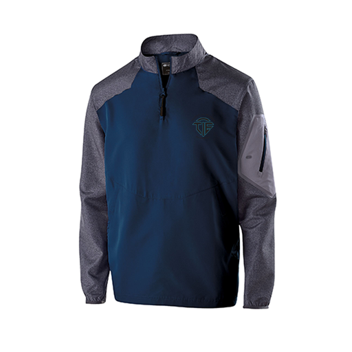 [229155.H03.XS-LOGO1] Men's Raider LS Pullover (Adult XS, Navy)