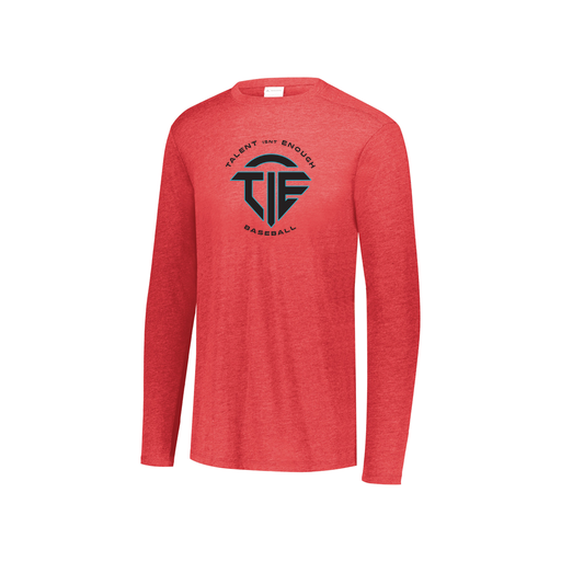 [FTLCUBRD-YS-LOGO1] Decker Youth Tri-Blend T-Shirt - Long Sleeve (Youth S, Red)