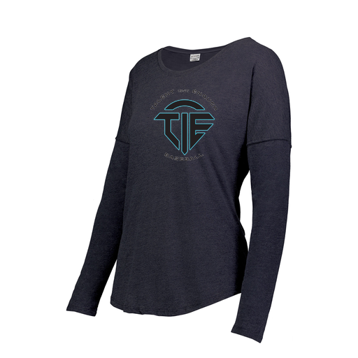 [FTLCUBNV-FAXS-LOGO1] Decker Women's Tri-Blend T-Shirt - Long Sleeve (Female Adult XS, Navy)